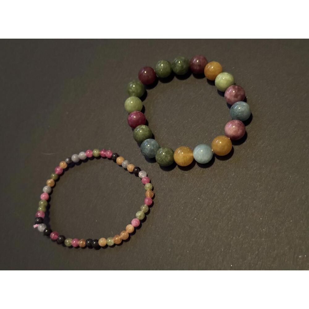 Colorful Gemstone Beaded Bracelets Set j359